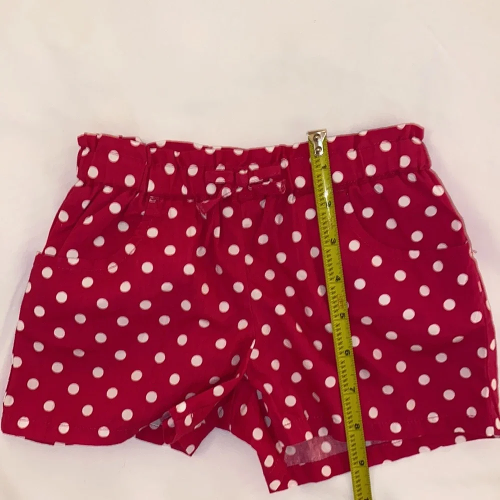 Gymboree Pink Cotton White Polkadots Summer Shorts Elastic Waist Size 5T - Picture 8 of 8